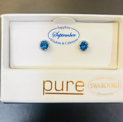 Swarovski Birthstone Earrings September Sapphire