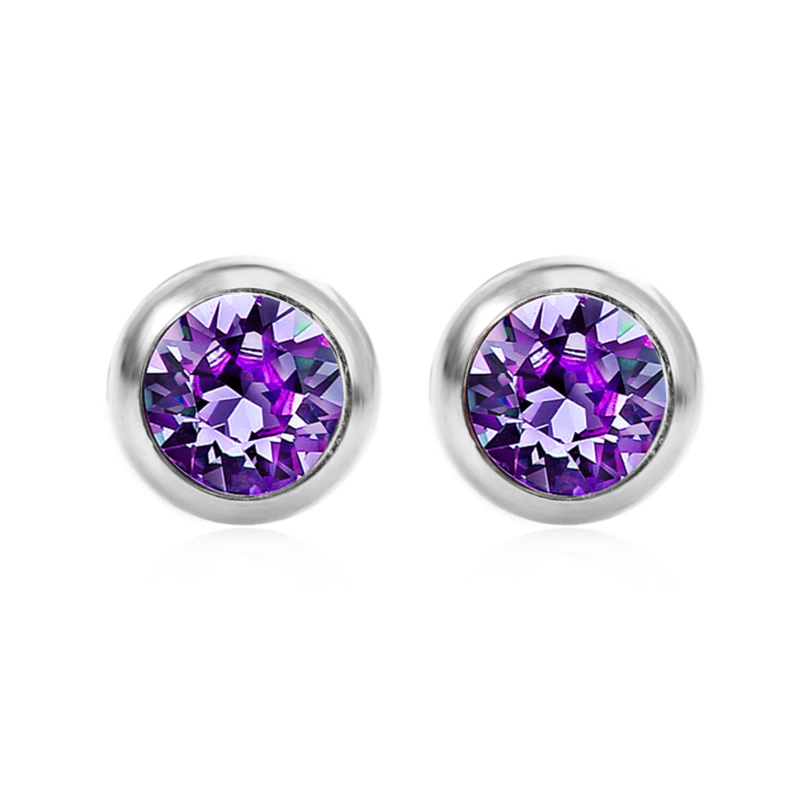 Swarovski Birthstone Earrings February Amethyst