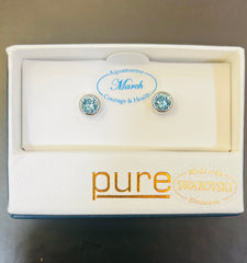 Swarovski Birthstone Earrings March Aquamarine