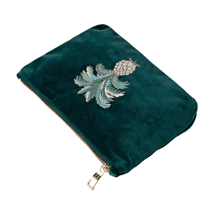 Elizabeth Scarlett - Pineapple Emerald - Velvet Mini Pouch