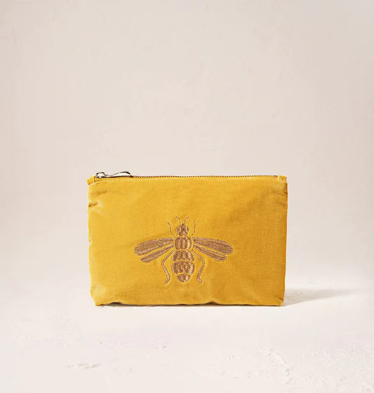 Elizabeth Scarlett - Honey Bee Mustard Yellow - Velvet Mini Pouch