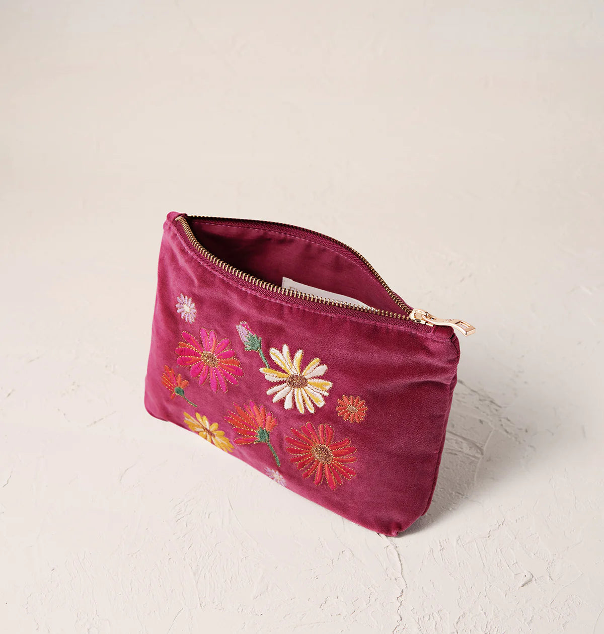 Elizabeth Scarlett - Wildflower Rose Pink - Velvet Mini Pouch