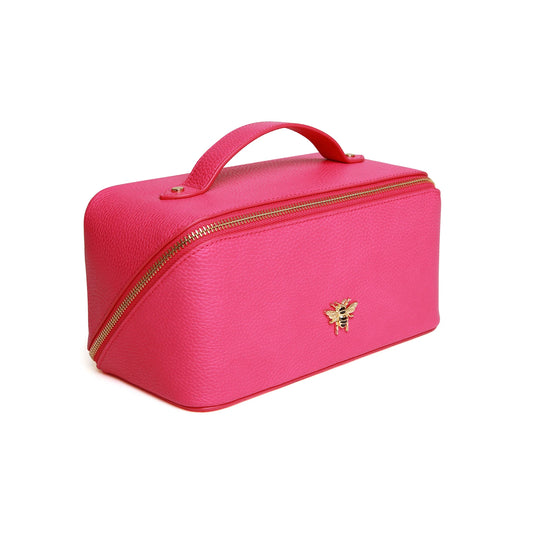Alice Wheeler Train Case Hot Pink