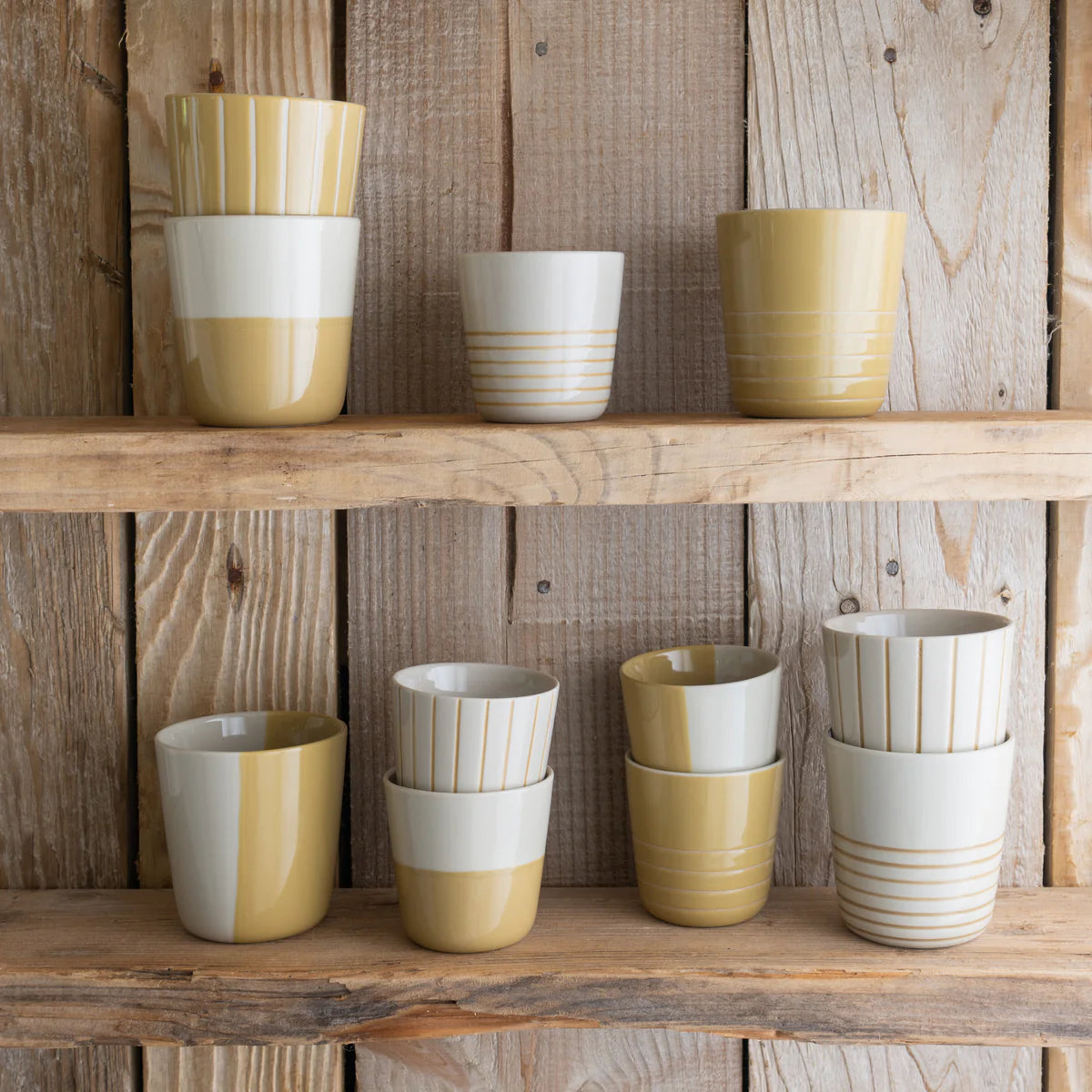 Kindred Cornflower Beaker - Brushed Mustard - Large (Set of 2)