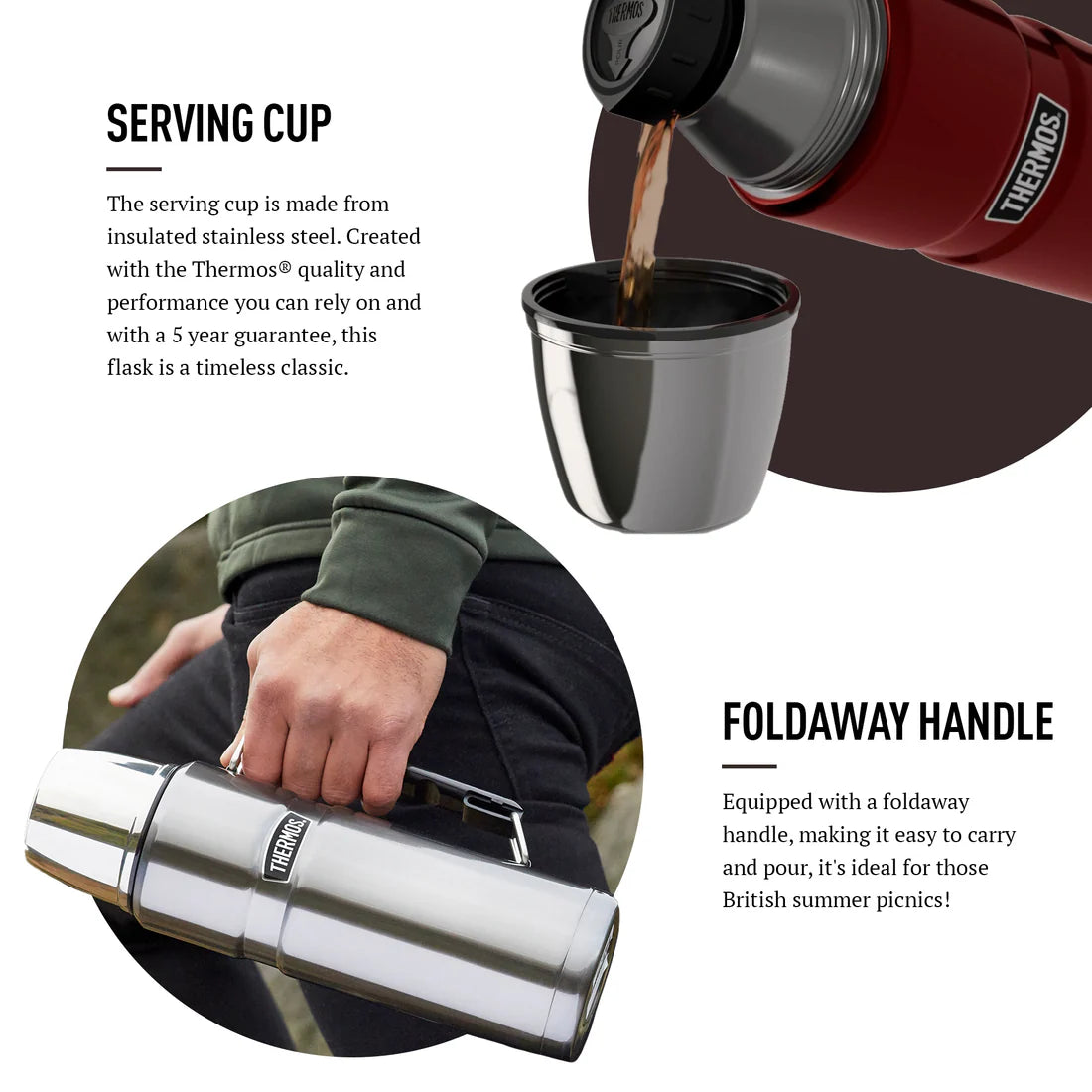 Thermos Stainless King Flask 1.2L Matt Black