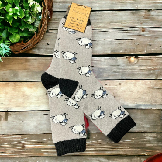 Jasper’s Comfy Socks 7-11 Sheep Grey