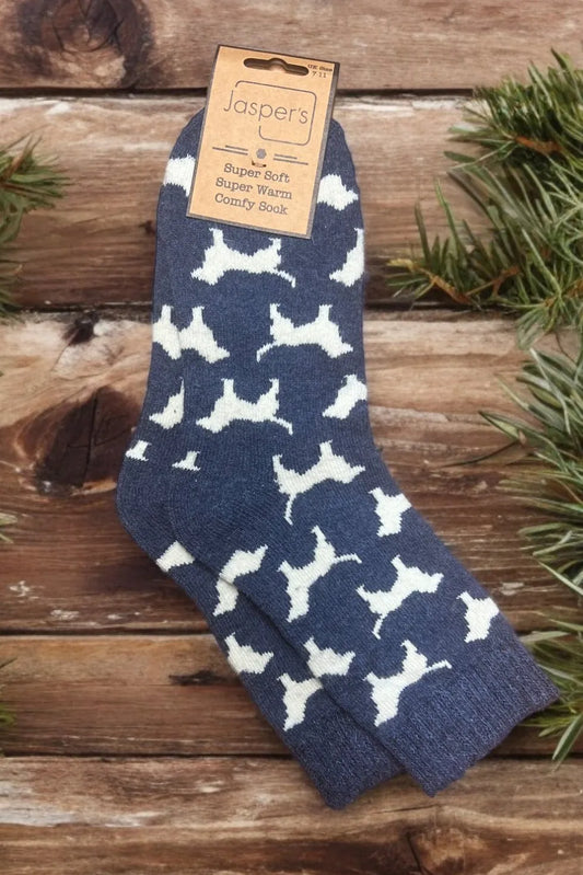 Jasper’s Comfy Socks 7-11 Dashing Dogs Blue