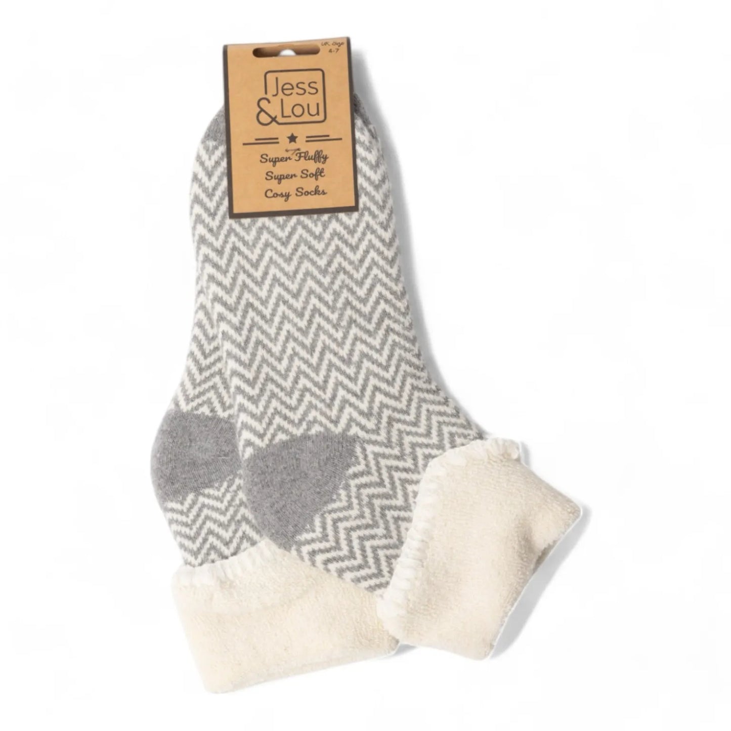 Cosy Toes Grey Herringbone