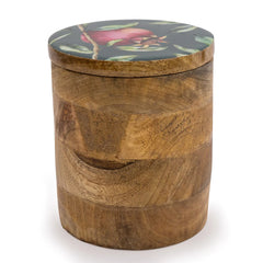 Pomegranate Large Wooden Storage Jar