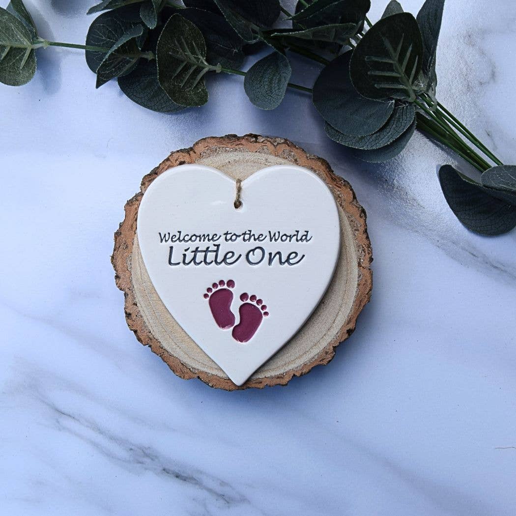 Baby - Welcome to the World - Handmade ceramic heart