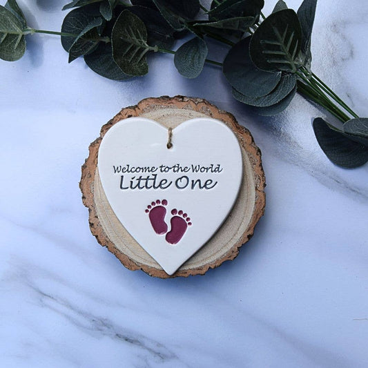 Baby - Welcome to the World - Handmade ceramic heart