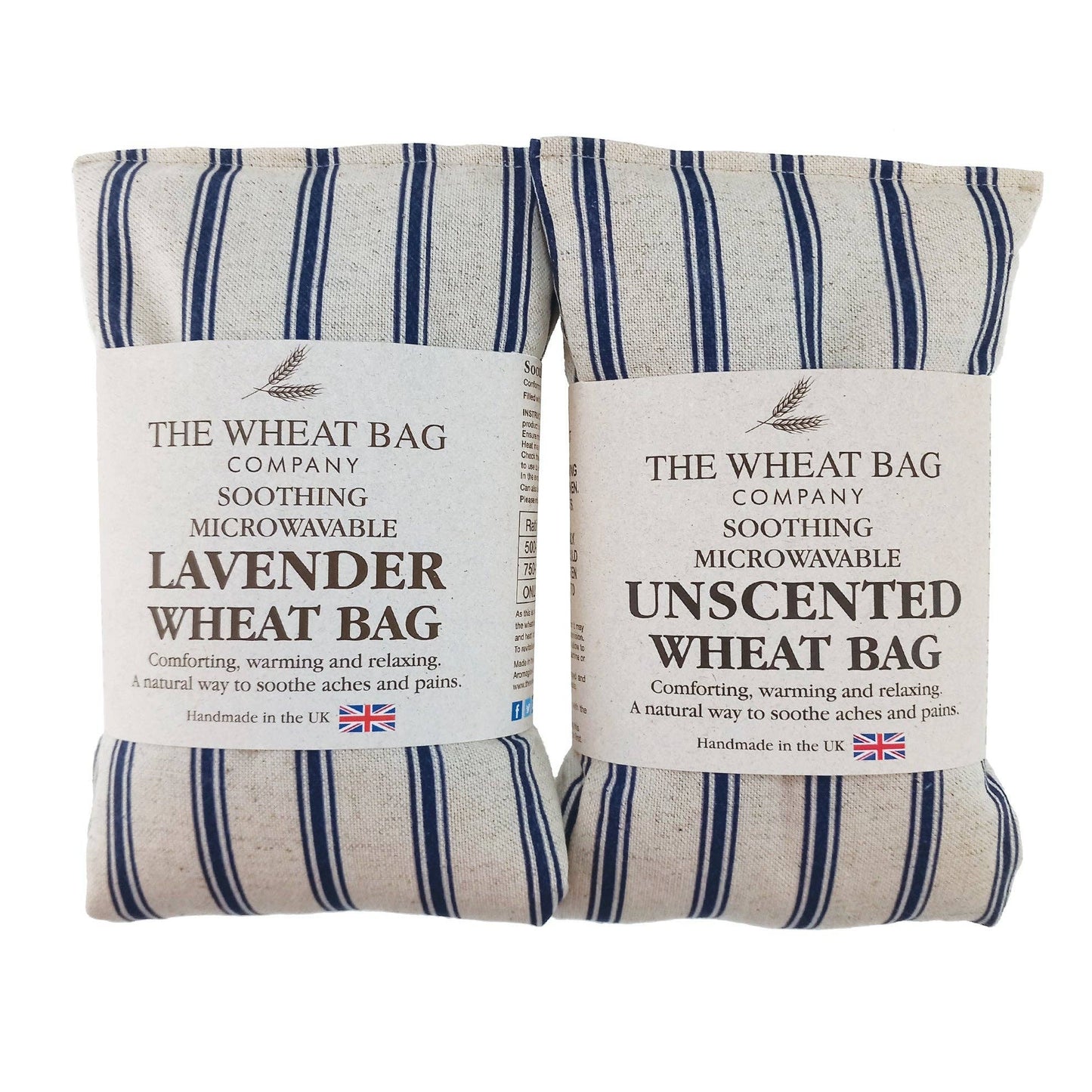 Navy Stripe Linen/Cotton Wheat Bag: Lavender