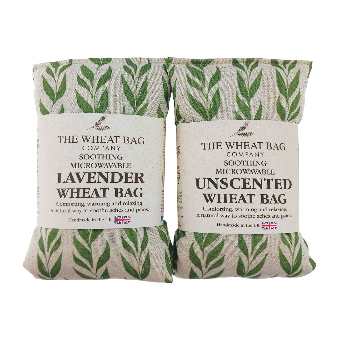 Green Leaf Linen/Cotton Wheat Bag: Lavender