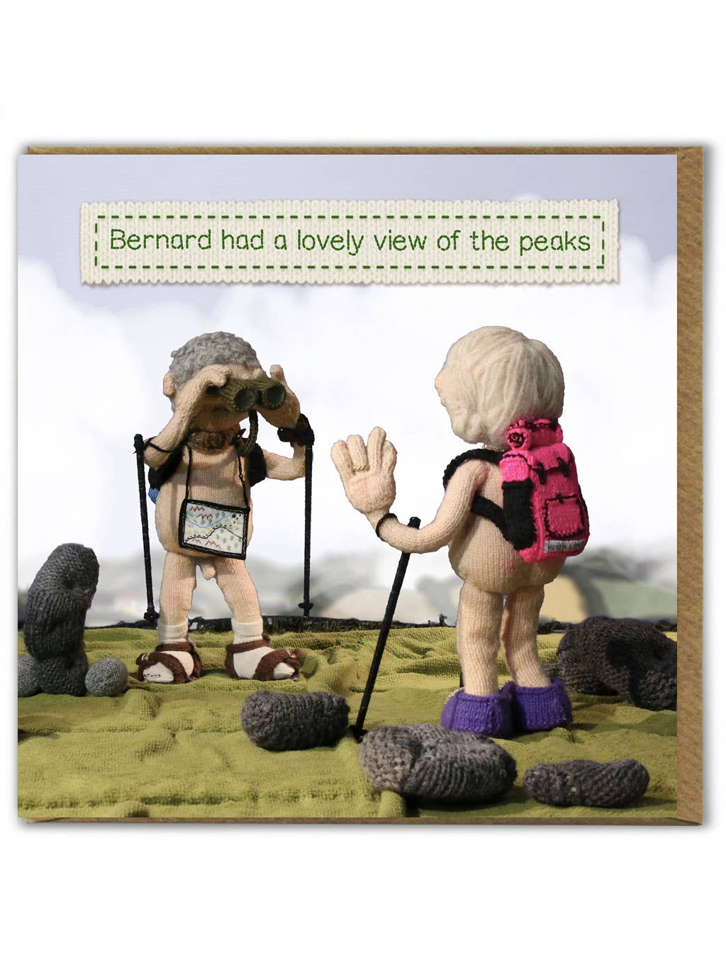 Funny Birthday Card - Lovely View Of The Peaks by Nudinits