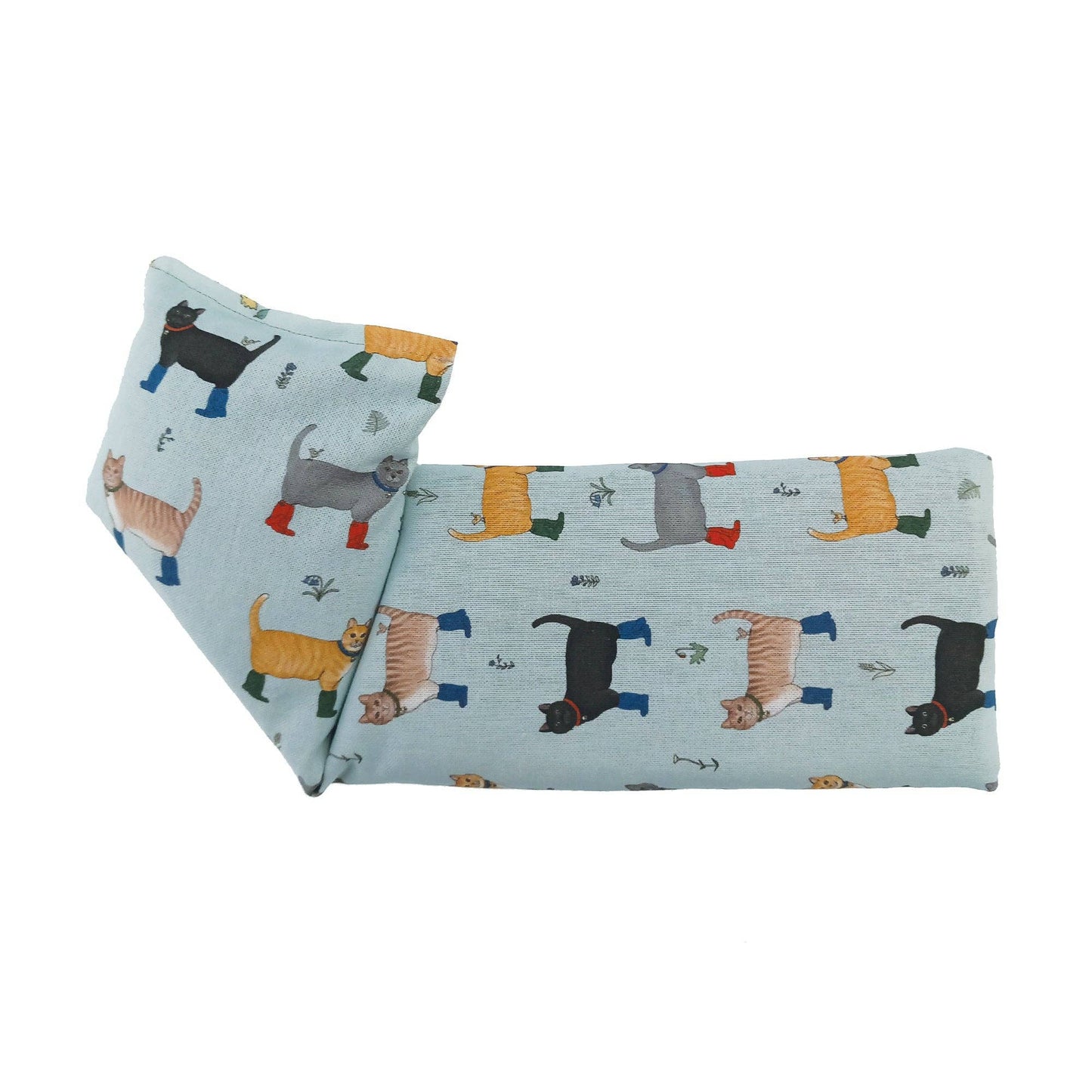 Wellie Boot Cats Cotton Wheat Bag: Lavender