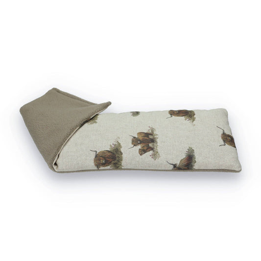 Highland Cattle - Duo Fabric Wheat Bag: Lavender