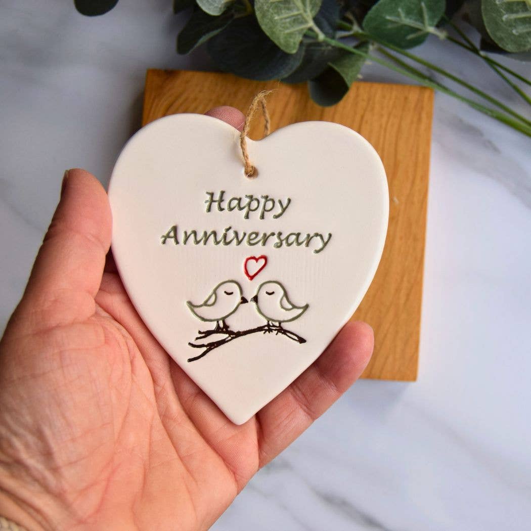 Anniversary - Happy Anniversary - Handmade ceramic heart