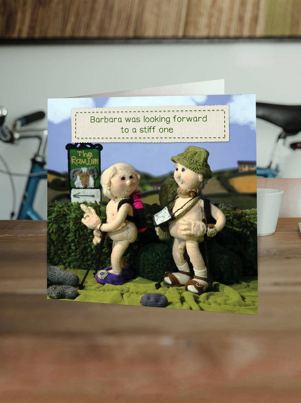 Funny Birthday Card Looking Forward To Stiff One by Nudinits
