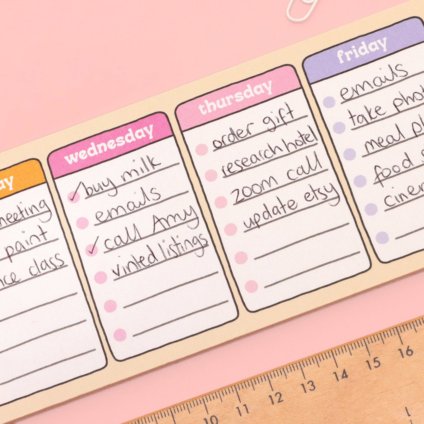 Days of the Week Keyboard Weekly Planner