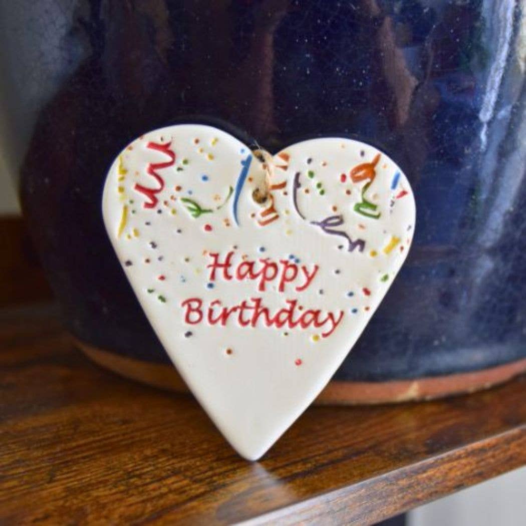 Birthday -Happy Birthday Celebration -Handmade ceramic heart