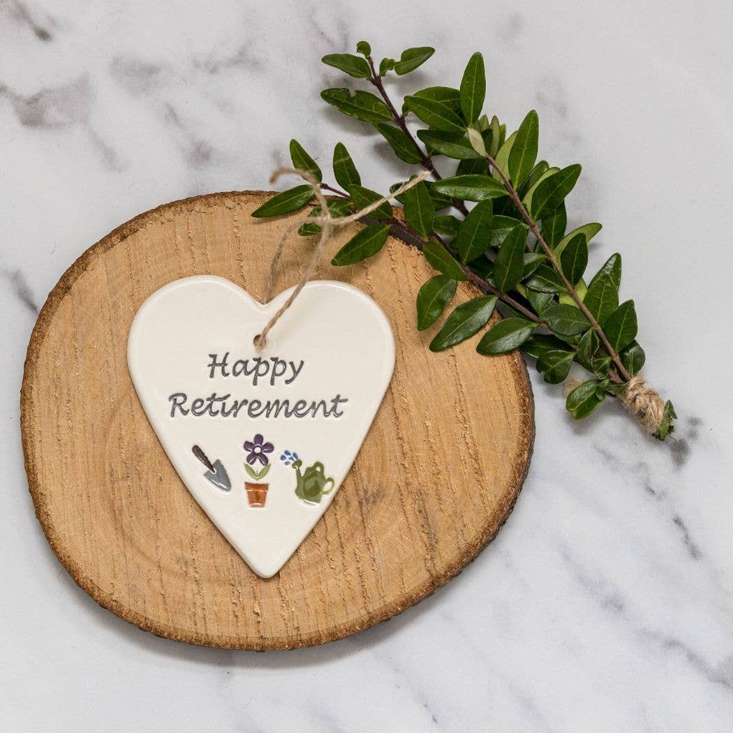 Gifts - Happy Retirement - Handmade ceramic heart
