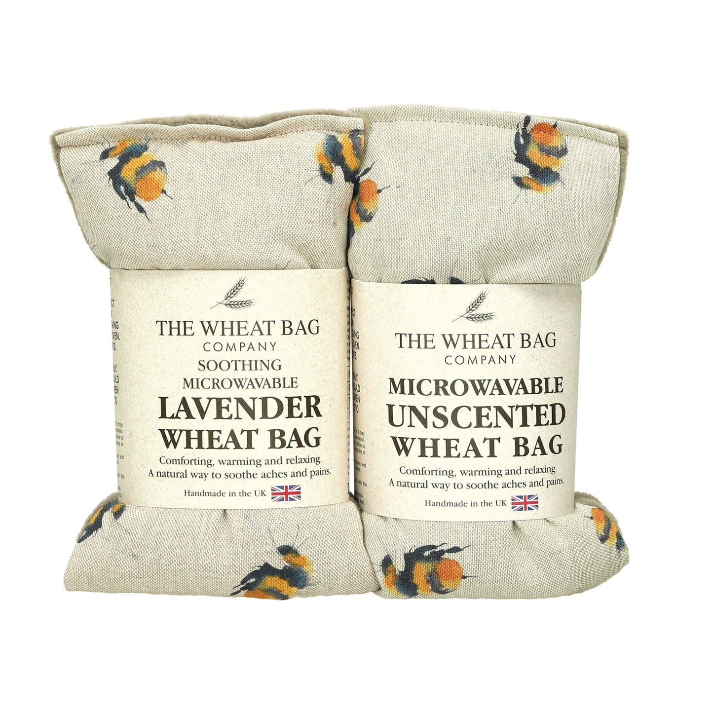 Bees - Duo Fabric Wheat Bag: Lavender