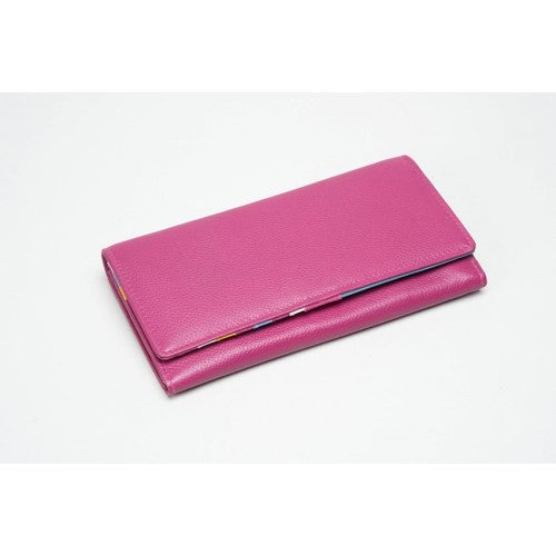 Pink Leather Multi Compartment Purse (RFID) - 603015