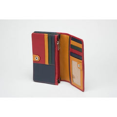 Multi Coloured Leather Multi Compartment Purse (RFID) - 603684