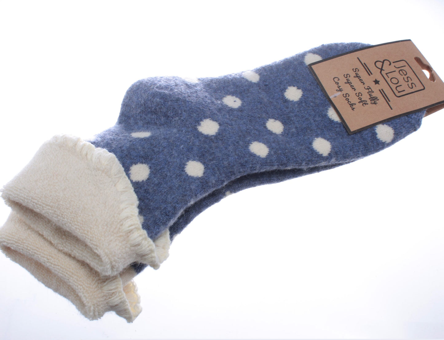 Cosy Toes Blue with Large White Dots