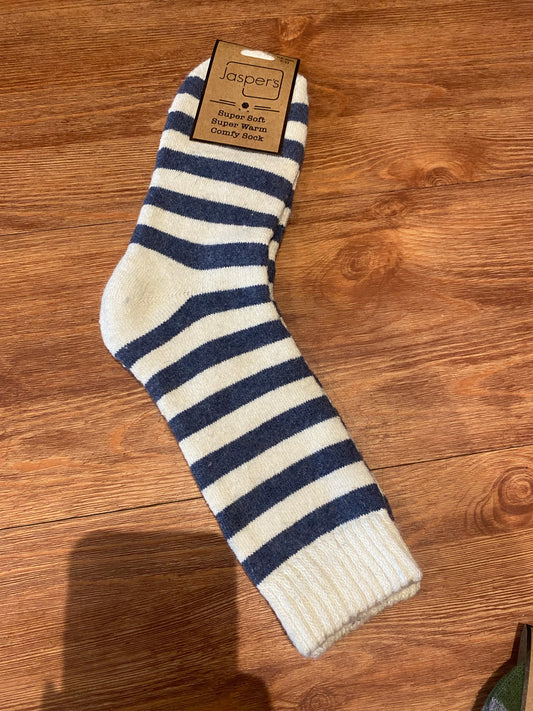 Jasper’s Comfy Socks 7-11 Blue & White Striped