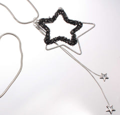 Long Triple Star Pendant Necklace