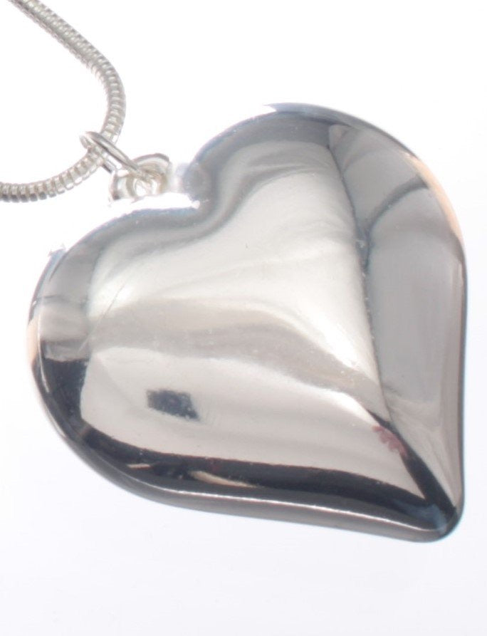 Long Chain Large Heart Pendant Necklace