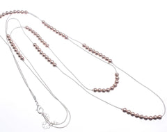 Long Double Fine Snake Chain Rose Gold Necklace