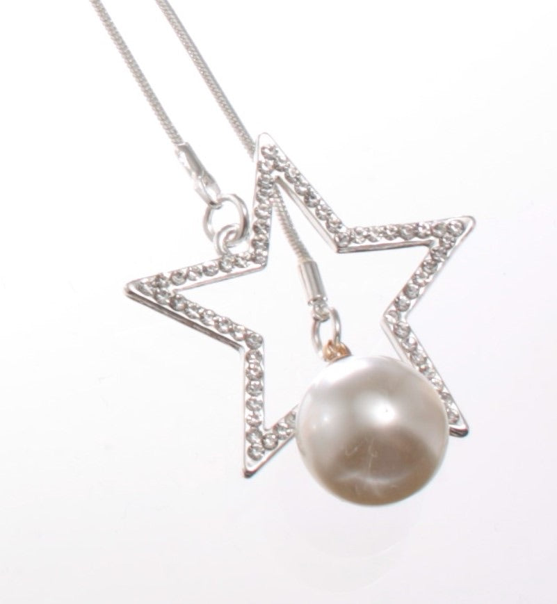 Long Diamante Star Pendant Necklace