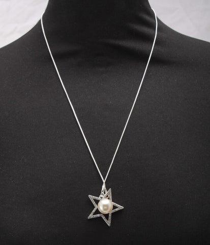 Long Diamante Star Pendant Necklace