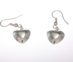 Earrings - Bling Drop Heart Earrings Silver