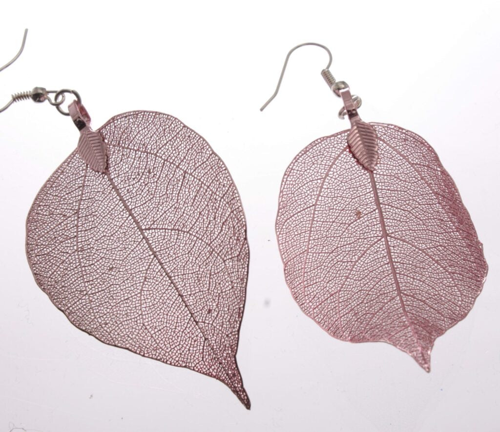 Earrings - Pink Leaf Earrings