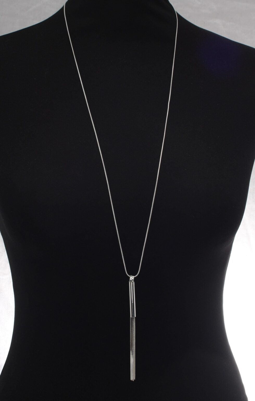 Long Tassel on Silver Chain