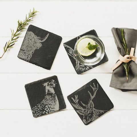 Country Animal Coasters Set of 4