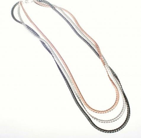 Short Triple Twisted Chain Necklace