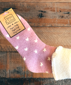 Cosy Toes Pink with White Stars