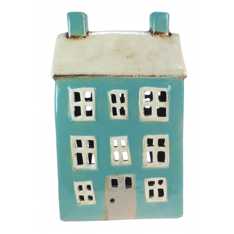 Ceramic Tealight House Turquoise