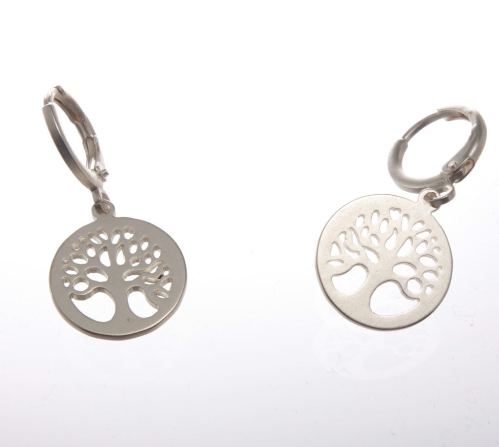 Earrings - Tree of Life Huggie Earring Silver