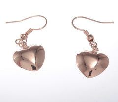 Earrings - Bling Drop Heart Earrings Rose Gold