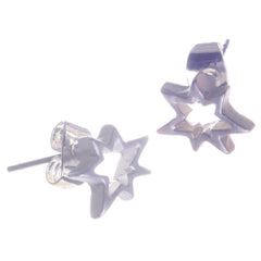 Earrings - Brushed Silver Star Stud