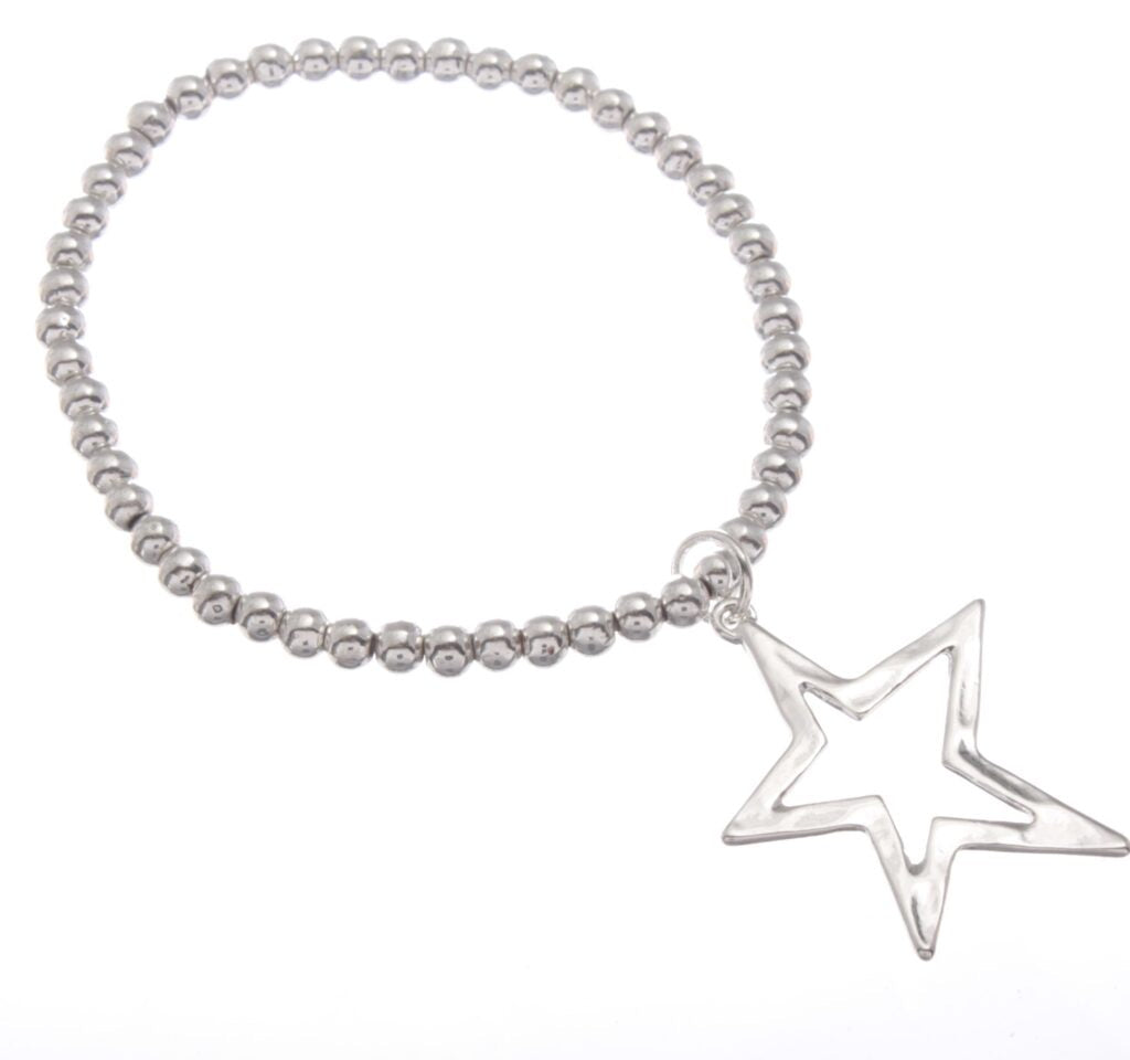 Bracelet - Stretch Bead Bracelet with drop Star