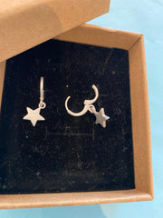 Earrings - Mini Star Huggie Earring Silver
