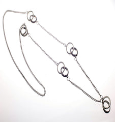 Long Cascading Metal Knots Necklace