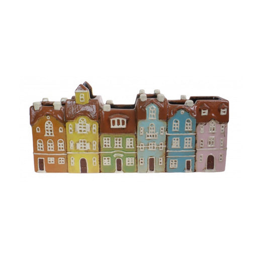 Ceramic Tealight Town Houses Planter 5729