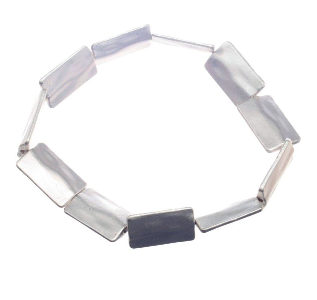 Bracelet - Brushed Silver Cube Bracelet
